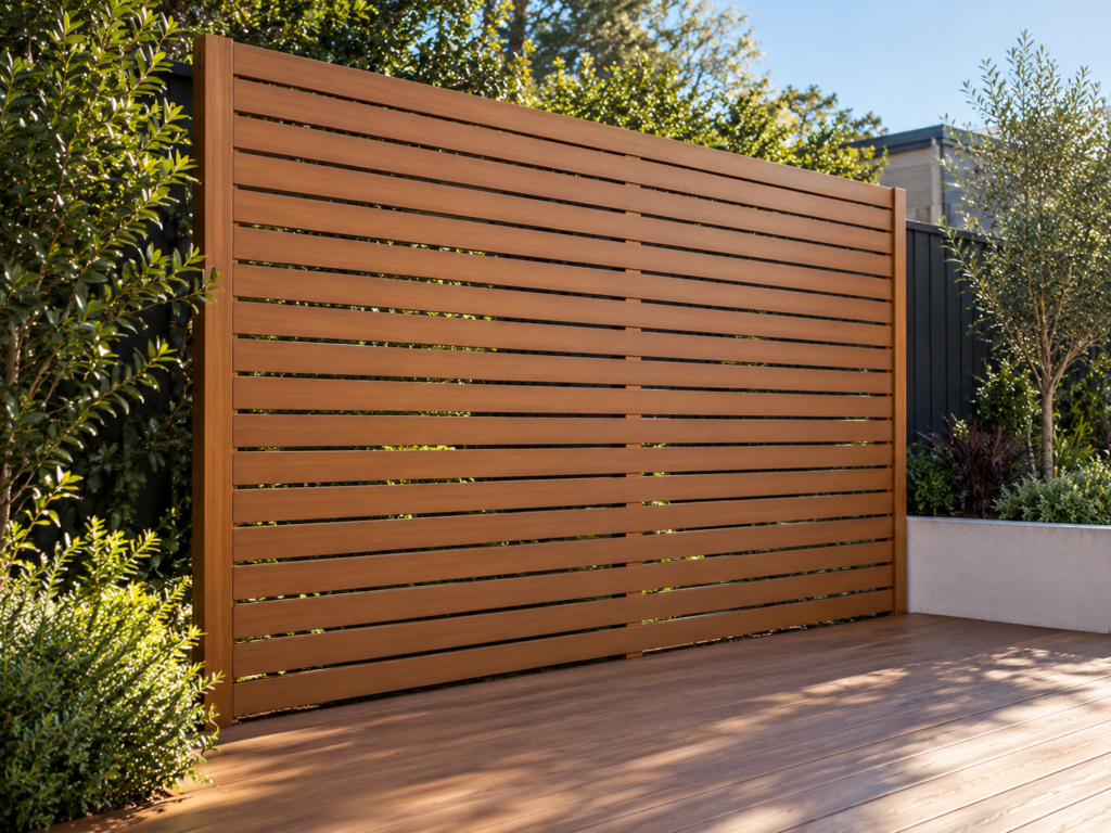 Modern Backyard Slat Screen