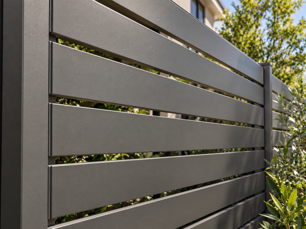 Modern Gray Slat Fence