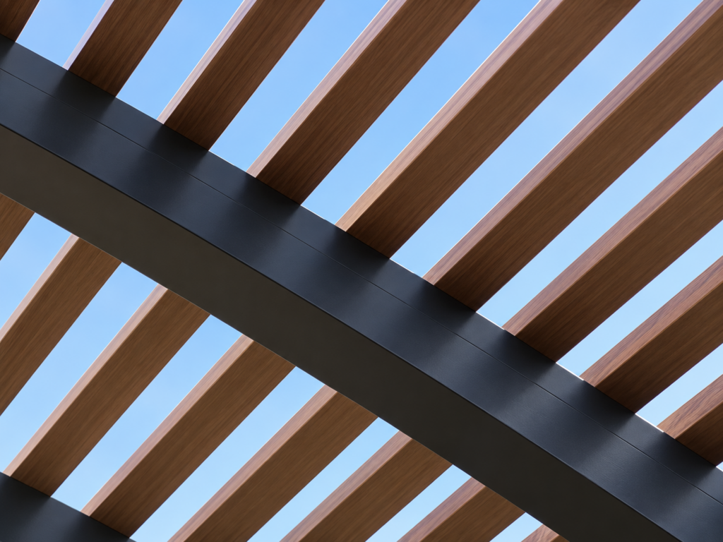 Modern Pergola Beams And Wood Slats
